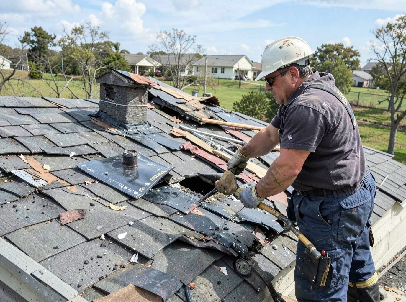 Storm Damage Roof Repair in Davis